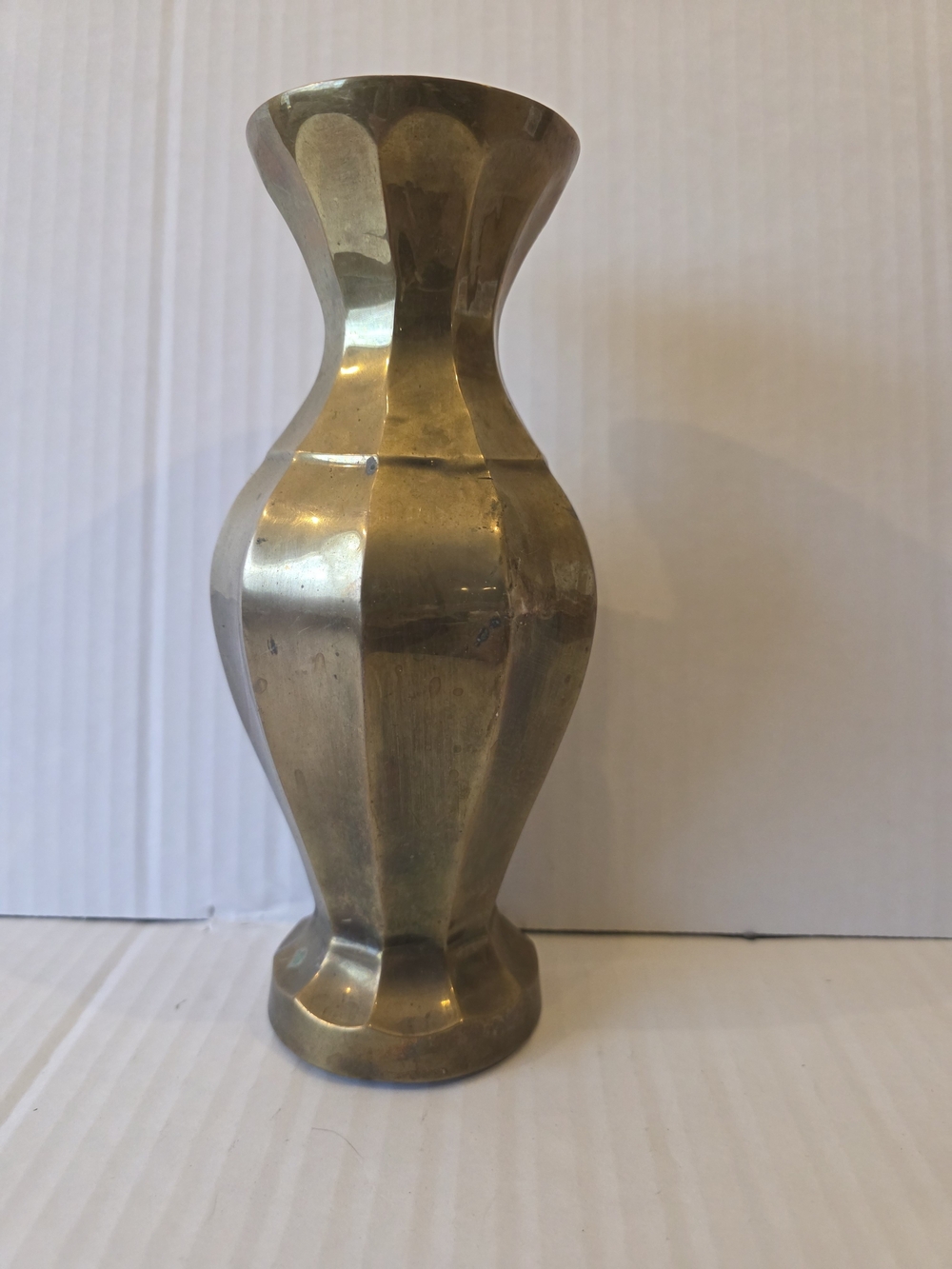 Vintage Brass Accent Vase - Gold Finish